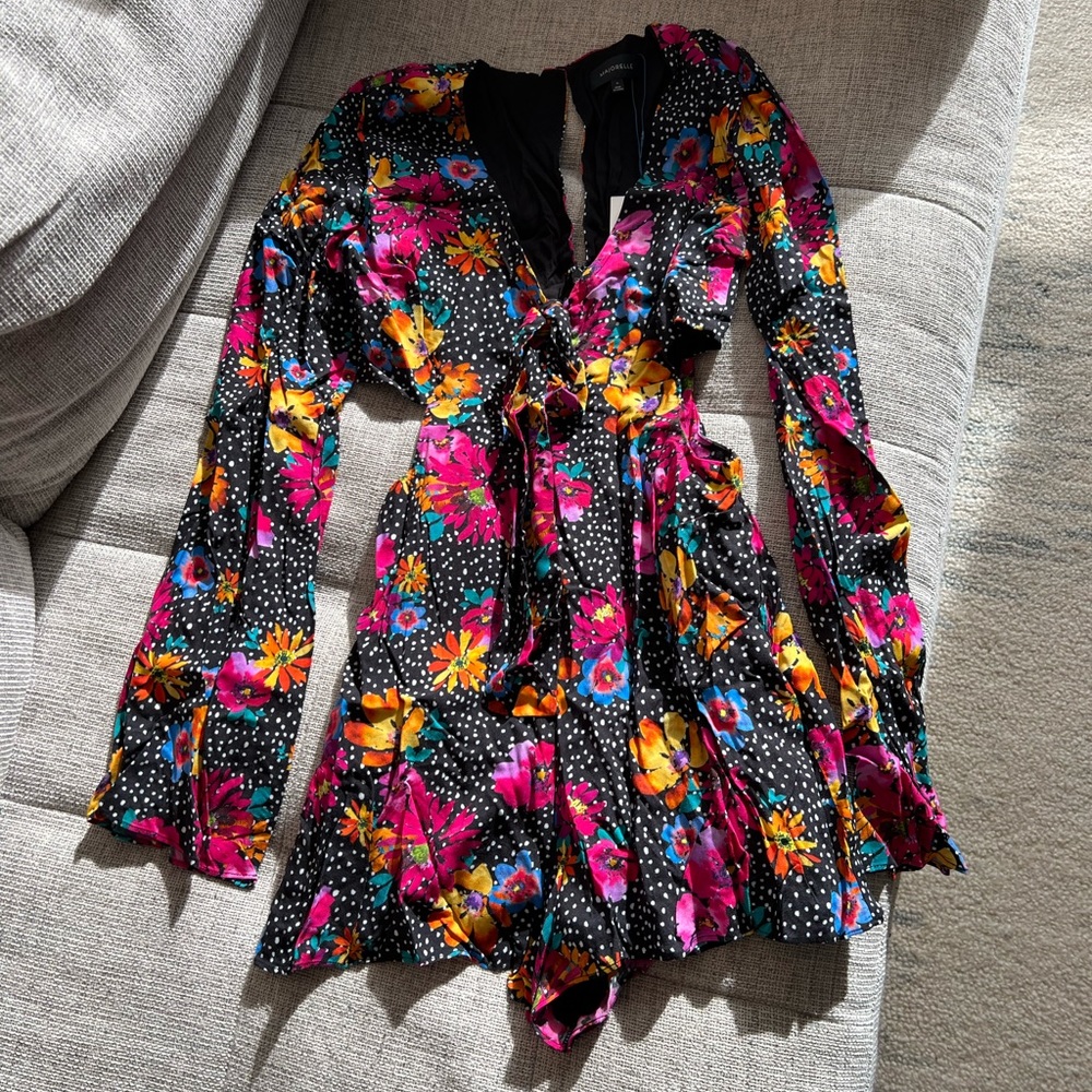 Majorelle Floral Dotted Sunset Romper